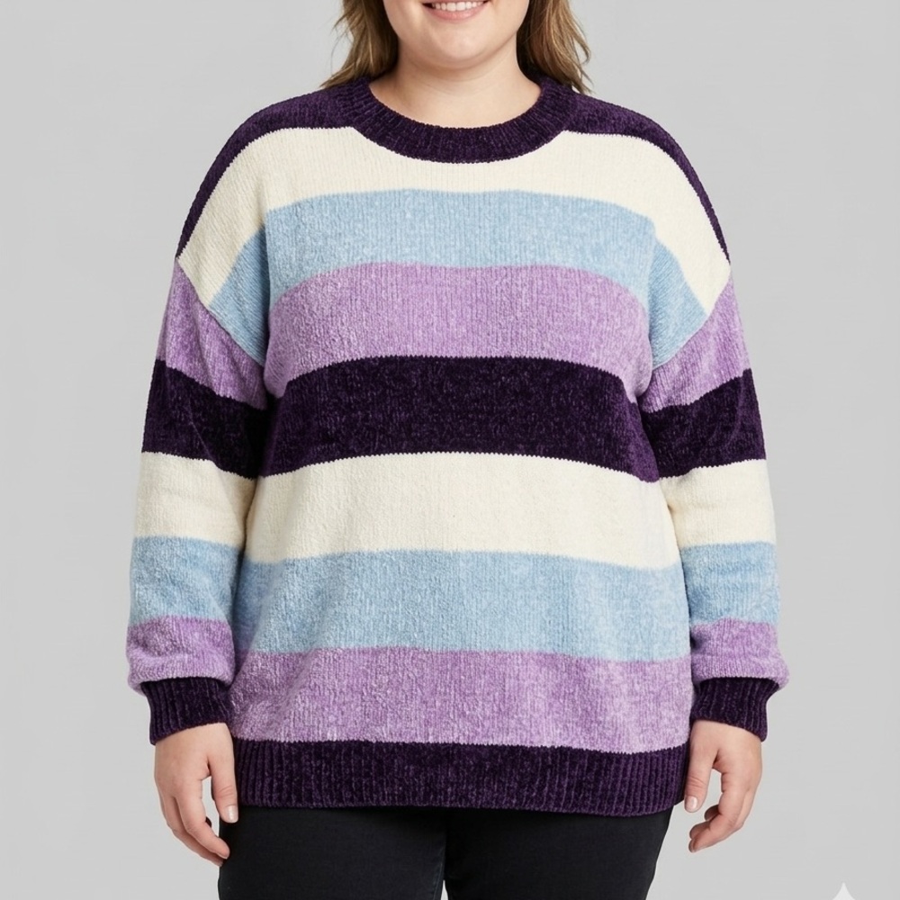 NWOT GEORGE Striped Chenille Sweater size XXL